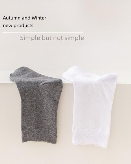 Men's Breathable Cotton Socks | Anti-Odor, Moisture-Wicking, Casual & Business Mid-Crew