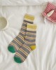 Color Block Crew Socks for Men and Women - Striped Cotton Casual Socks, Unisex Couple