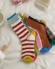 Color Block Crew Socks for Men and Women - Striped Cotton Casual Socks, Unisex Couple