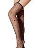Stretchable Nylon Thigh High Socks With Unique Heart Patterns For Women