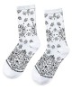 Women Men Ethnic Paisley Floral Print Crew Socks Harajuku Hip Hop Black White Street