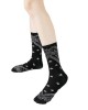 Women Men Ethnic Paisley Floral Print Crew Socks Harajuku Hip Hop Black White Street