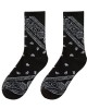 Women Men Ethnic Paisley Floral Print Crew Socks Harajuku Hip Hop Black White Street
