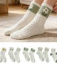 5 Pairs Artistic Flower Socks Comfortabl For Workout Running Errands Cotton Sock