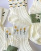 5 Pairs Artistic Flower Socks Comfortabl For Workout Running Errands Cotton Sock