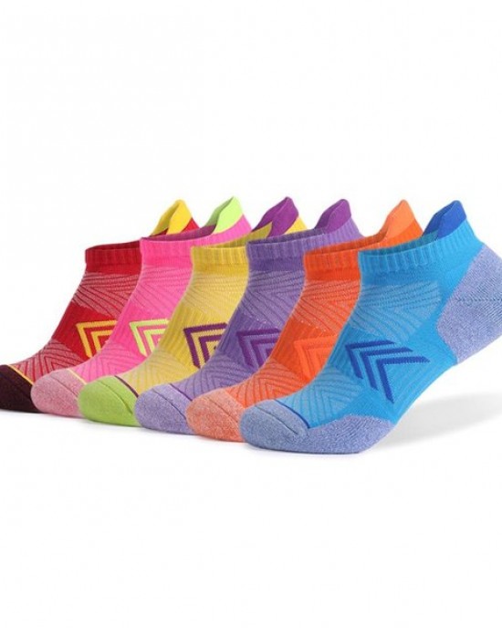 Cushioned Sports Socks Ankle Socks for Walking Cycling, Anti-slip Cotton Socks