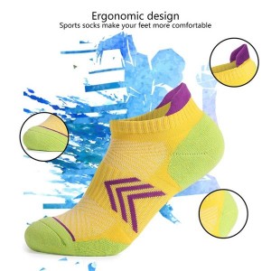 Cushioned Sports Socks Ankle Socks for Walking Cycling, Anti-slip Cotton Socks