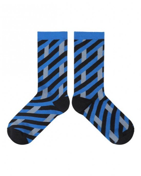 Men Women Personality Cotton Crew Socks Harajuku Irregular Geometric Woven for Cross