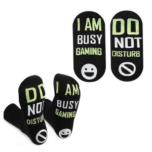Unisex Cotton Socks with Grips Not Disturb Busy Gaming Rubber Letters Socks Gift