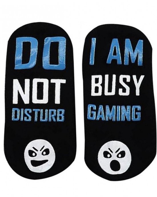 Unisex Cotton Socks with Grips Not Disturb Busy Gaming Rubber Letters Socks Gift