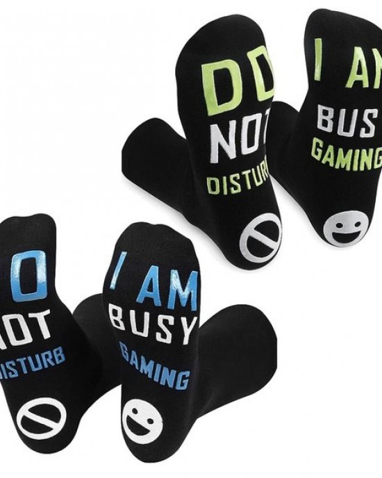 Unisex Cotton Socks with Grips Not Disturb Busy Gaming Rubber Letters Socks Gift