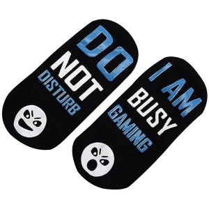 Unisex Cotton Socks with Grips Not Disturb Busy Gaming Rubber Letters Socks Gift