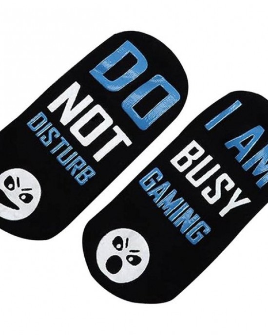 Unisex Cotton Socks with Grips Not Disturb Busy Gaming Rubber Letters Socks Gift