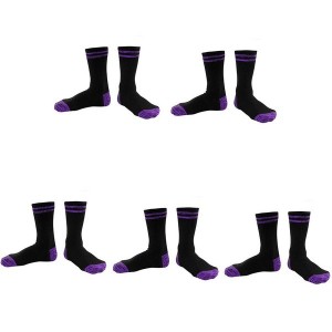 Men Harajuku Double Striped Crew Socks Ribbed Knit Combed Cotton Sport Hosiery