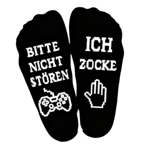 Cotton Socks For Active Boys Adults Gaming Message Crew Socks with Nonslip Sols