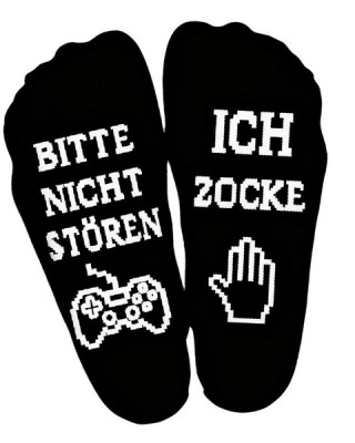Cotton Socks For Active Boys Adults Gaming Message Crew Socks with Nonslip Sols