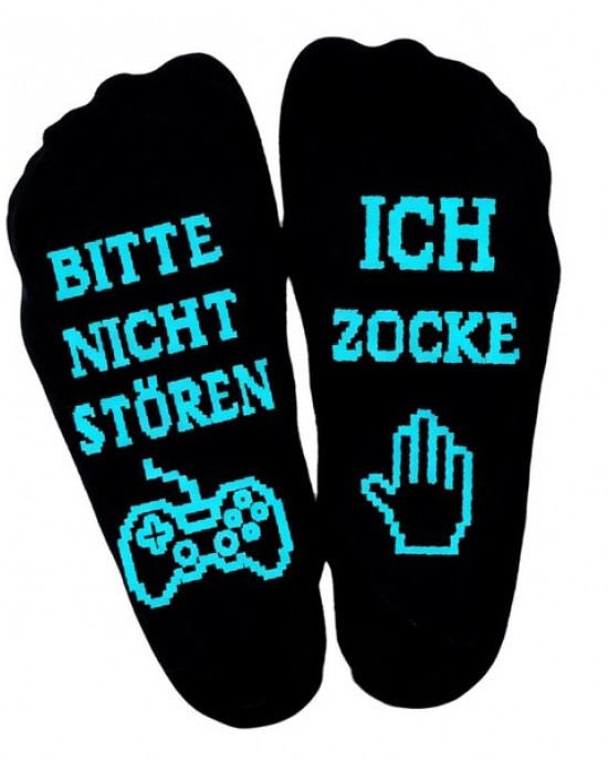 Cotton Socks For Active Boys Adults Gaming Message Crew Socks with Nonslip Sols