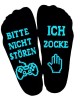 Cotton Socks For Active Boys Adults Gaming Message Crew Socks with Nonslip Sols