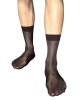 Vertical Stripe Middle Calf Business Socks For Men Soft Nylon Fabric Semi Opaque