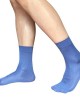 Vertical Stripe Middle Calf Business Socks For Men Soft Nylon Fabric Semi Opaque
