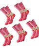 5 Pairs Stylish Cotton Middle Calf Socks for Women Trendy Ice Cream Prints Socks