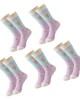 5 Pairs Stylish Cotton Middle Calf Socks for Women Trendy Ice Cream Prints Socks