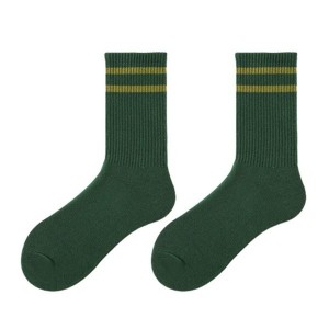 Women Men Thin Cotton Socks Stiped Soft Bootie Socks Above Ankle Crew Socks