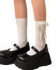 Womens Long Socks Calf Bowknot Socks Knee Socks Campus Style Girls School Socks