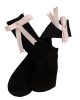Womens Long Socks Calf Bowknot Socks Knee Socks Campus Style Girls School Socks
