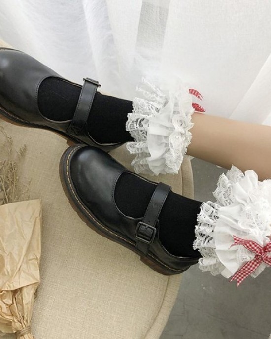 1 Pair Cotton Lace Ruffle Style Socks Boat Socks Breathable Cute Lolitas Socks