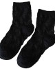 Women JK Cotton Crew Socks Sweet Ruffle Lace Trim Jacquard Knit Frilly Socks
