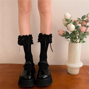 1 Pair Cotton Lace Ruffle Style Socks Boat Socks Breathable Cute Lolitas Socks 309a