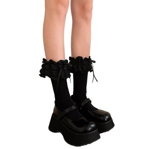 1 Pair Cotton Lace Ruffle Style Socks Boat Socks Breathable Cute Lolitas Socks 309a