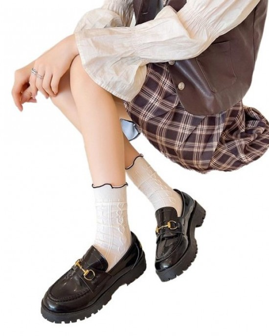 Womens Ankle High Socks Cotton Bootie Socks Cute Sweet Frilly Crew Socks Lolitas Ankle