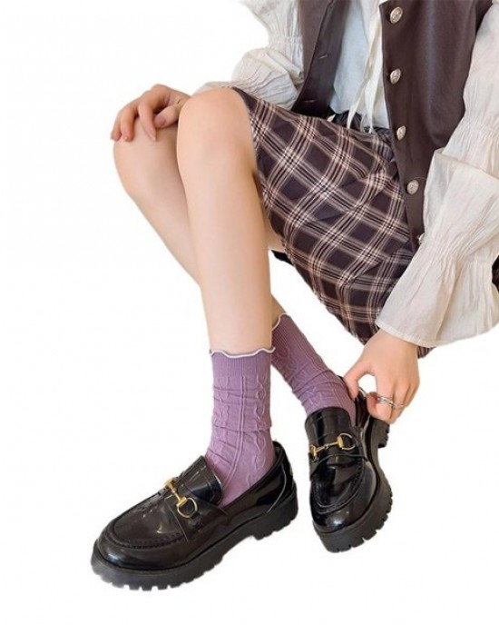 Womens Ankle High Socks Cotton Bootie Socks Cute Sweet Frilly Crew Socks Lolitas Ankle