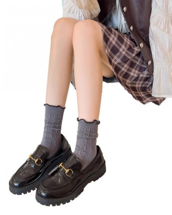 Womens Ankle High Socks Cotton Bootie Socks Cute Sweet Frilly Crew Socks Lolitas Ankle