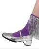 Women Harajuku Cotton Crew Sock Sequins Tassels Decorative Rib Solid Calf Sock