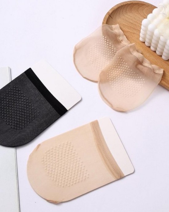 Breathable No Show Liner Socks with Silicone Grip Dots, Sheer Low Cut Summer Socks for